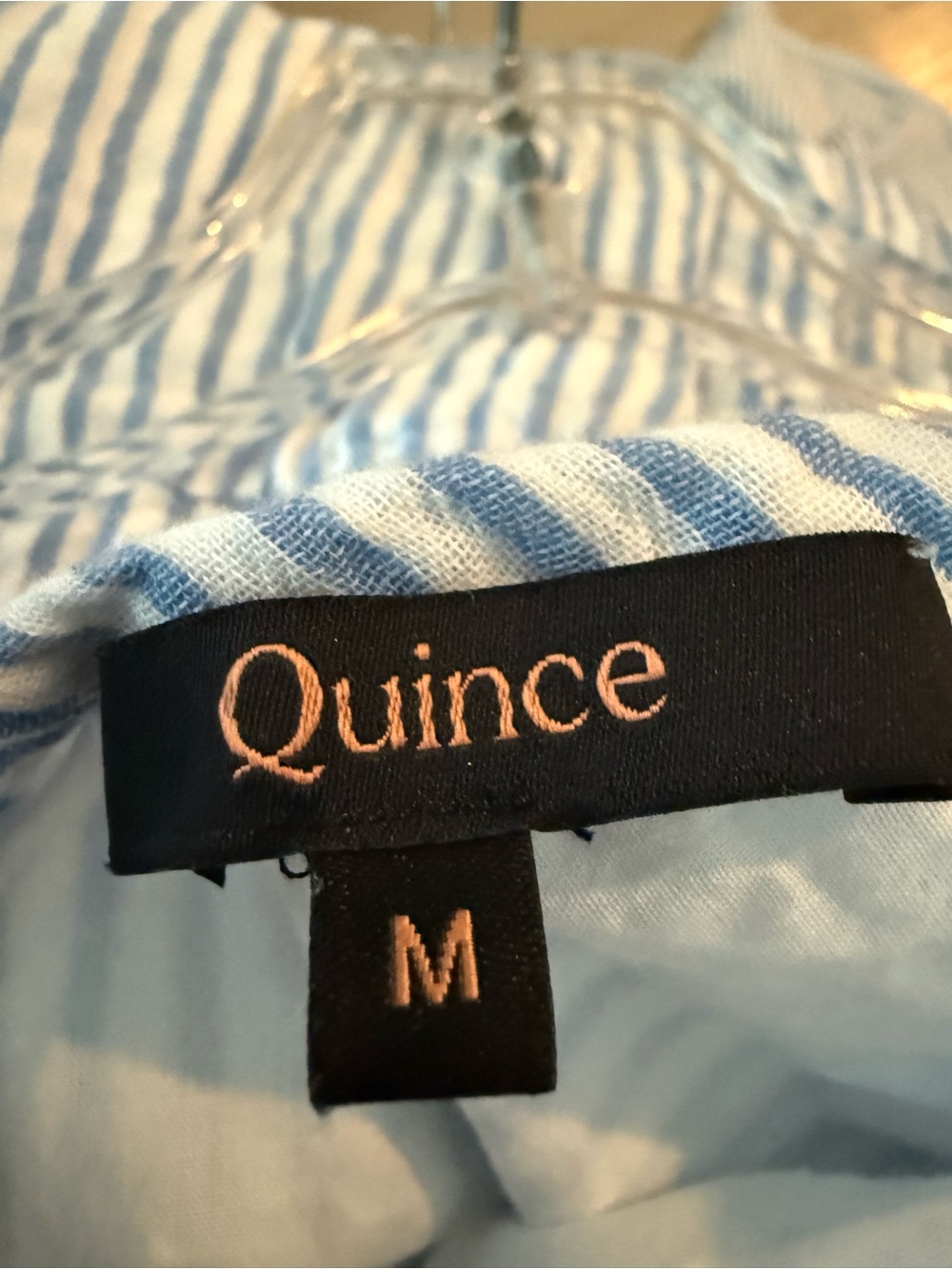 Quince Organic Cotton Striped Tiered Gauze Midi Dress Size M - Picture 4 of 5